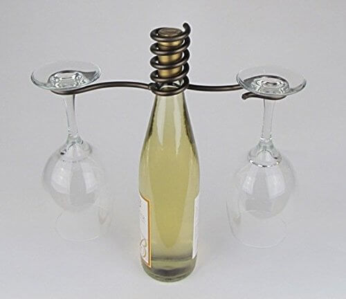 Metrotex Meteor Wine Bottle Topper Two Stem Holder