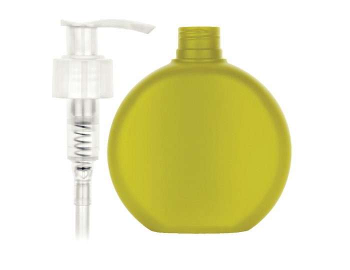 6 oz. Pearl Opaque Plastic Bottle + Lock-Up Pump | Set of 12 (Yellow)