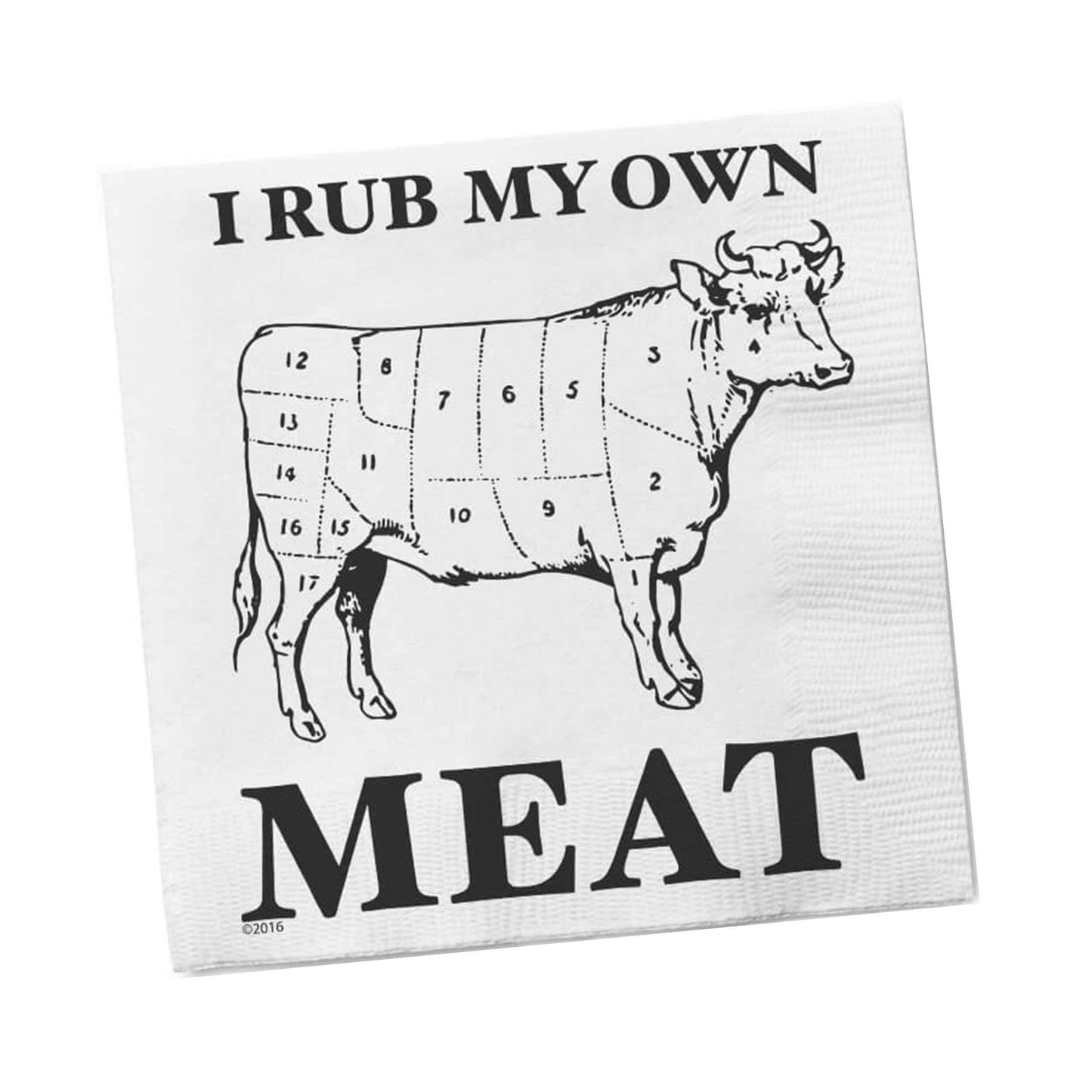 I RUB MY OWN MEAT Funny Party Boutique Cocktail Napkins, 5"x5", Pack of 20