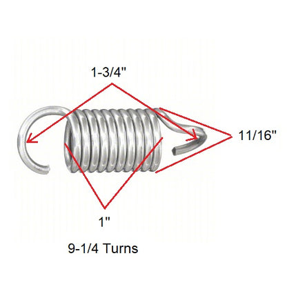 Replacement Helical Furniture Springs, Set of 6: 1-3/4 Inches Long, 9-1/4 Turns