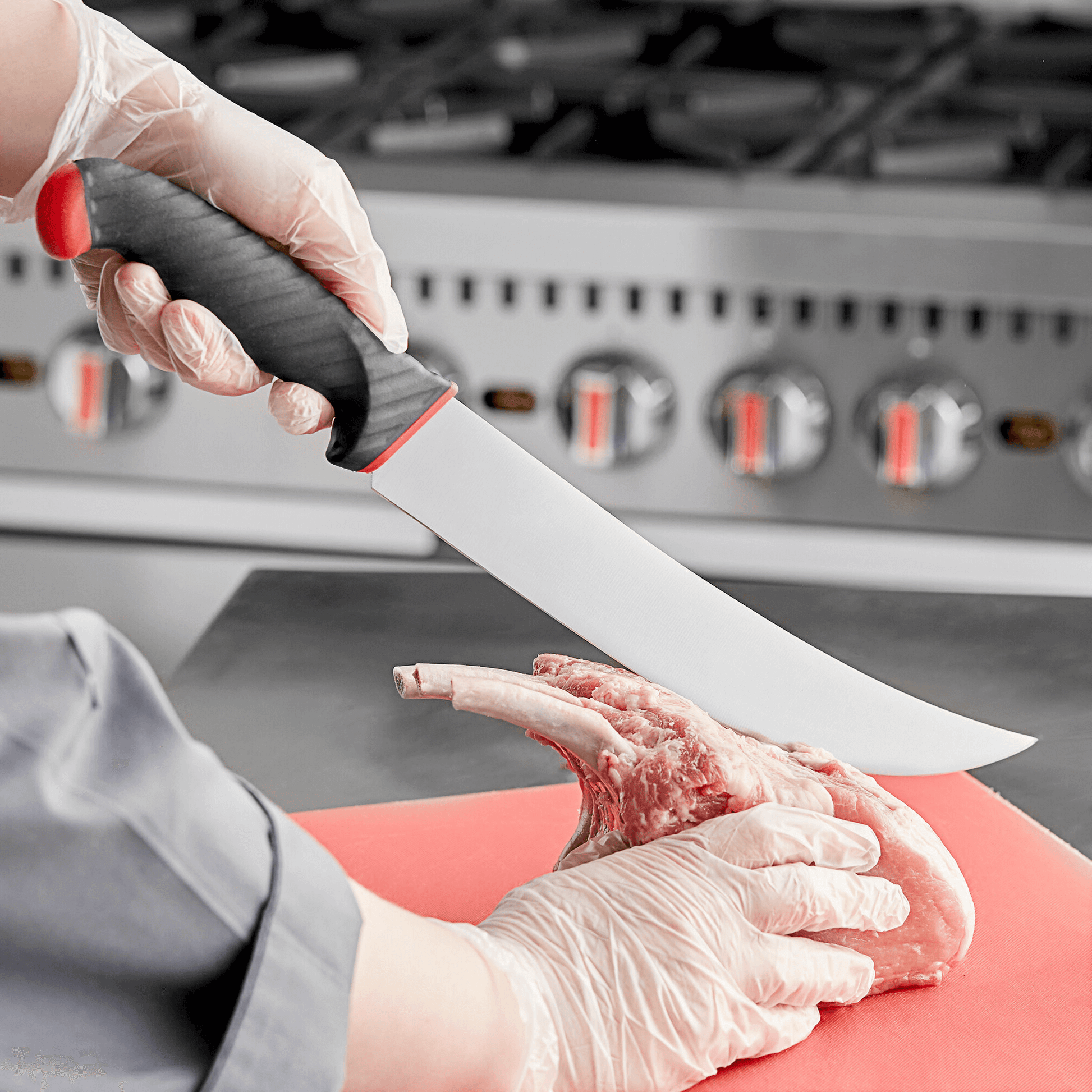 Schräf 10" Cimeter Knife with Red TPRgrip Handle