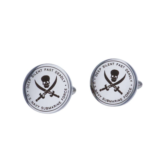 US Navy Submarine Force Officers Submariner Silent Service Stainless Steel Cuff Links