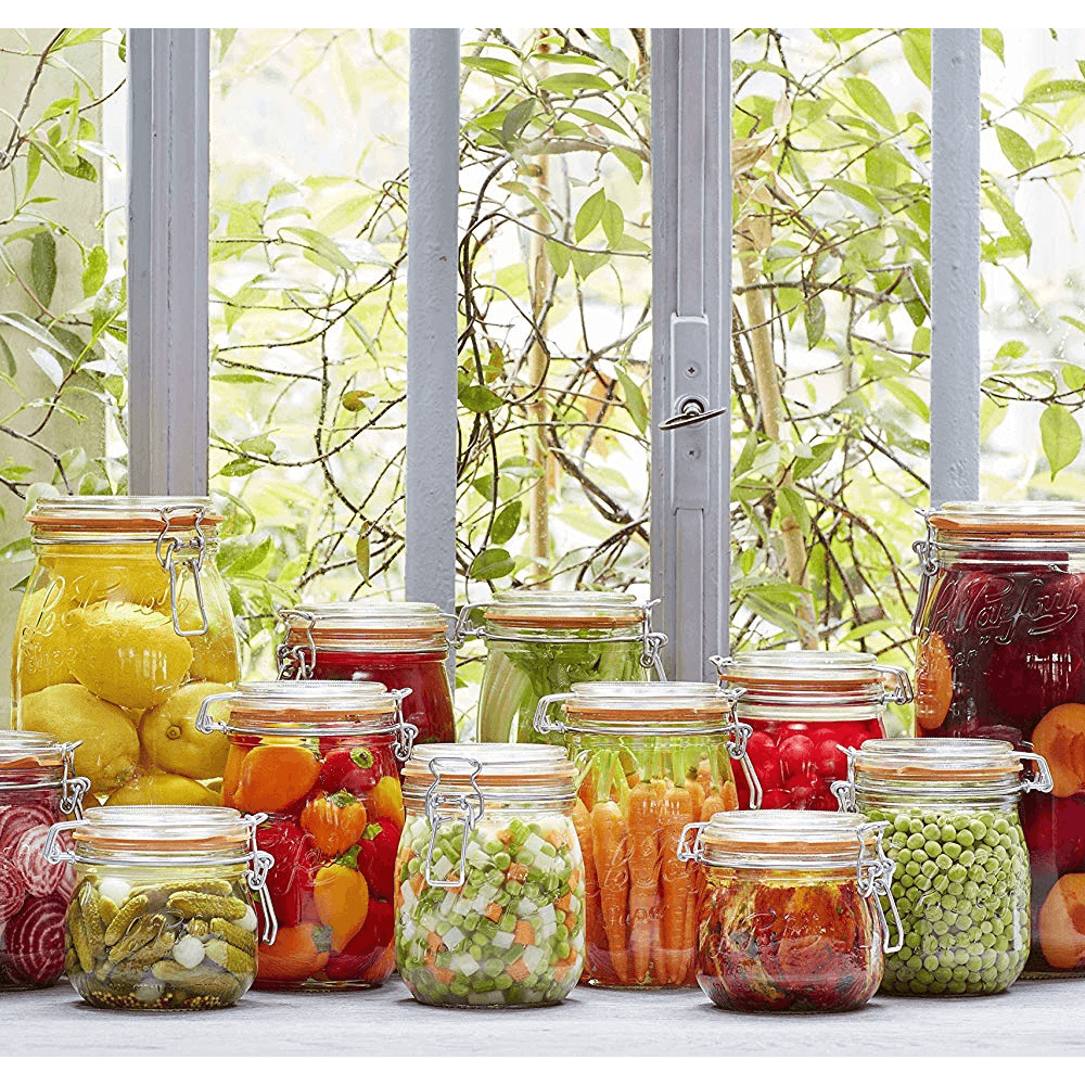 Le Parfait Rounded French Glass Storage Jars with Airtight Rubber Seals