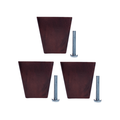 Leg Daddy 4" Dark Finish Square Tapered Wooden Sofa Leg with Your Choice Bolt, 5/16", M8, or M10 Bolt Size