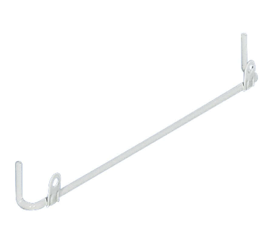 Hamper Basket Mounting Rail, White Powder Coated Steel, 8-7/8"