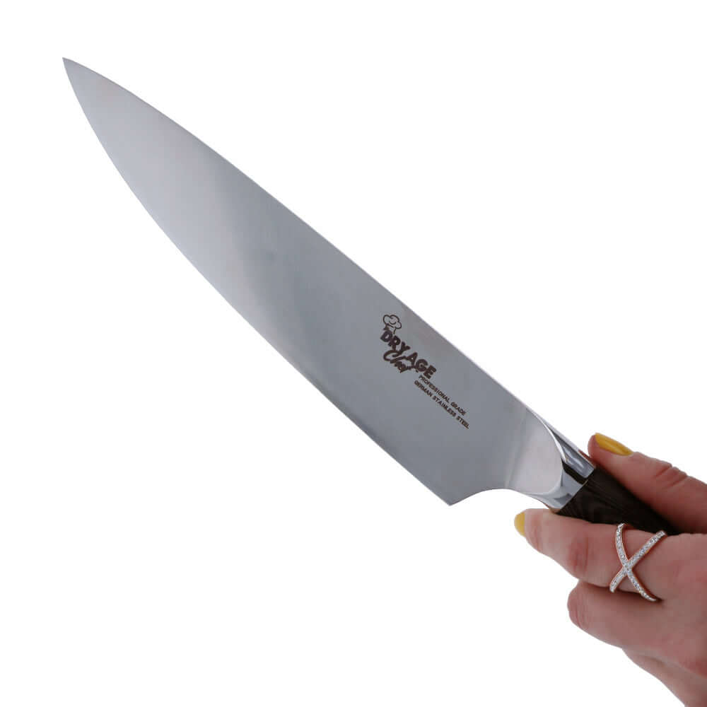 German Stainless Steel Chef/Butcher Knife & Hybrid Cutting Board Combo by Dry Age Chef